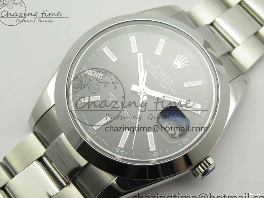 MiroTime 0523 DateJust II 126334 41mm SS BP 1:1 Best Edition Black Dial Sticks Makers on Oyster Bracelet ZeroBulk 3325
